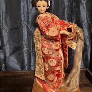 Traditional Red and Gold Japanese Nishi Doll